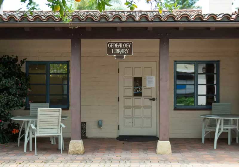 Front door of Santa Barbara Genealogy Library