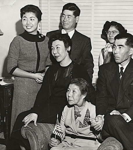 Mrs. Koto Nakagawa and family in 1955