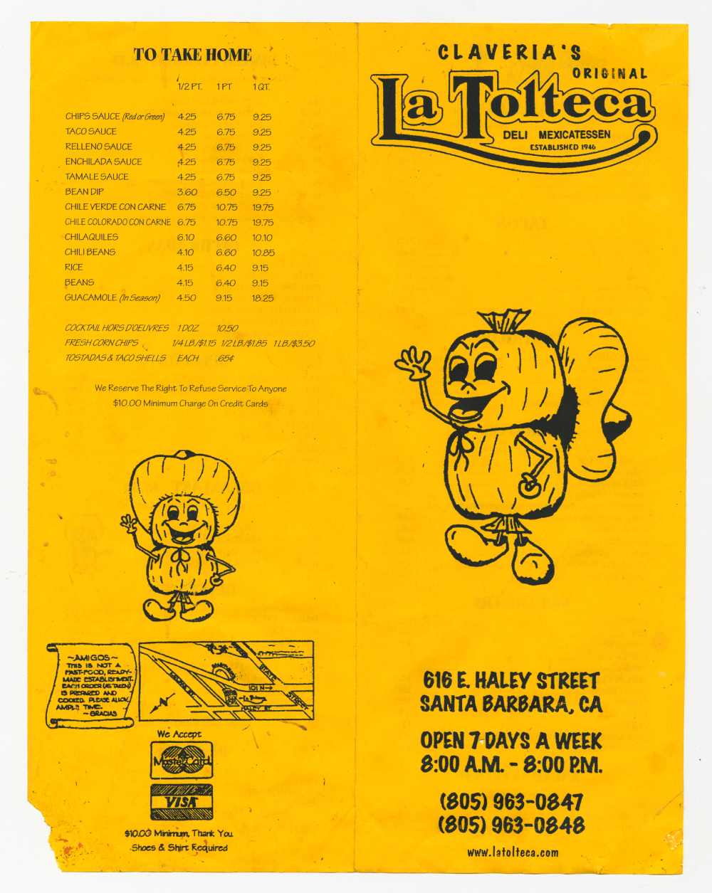 La Tolteca menu