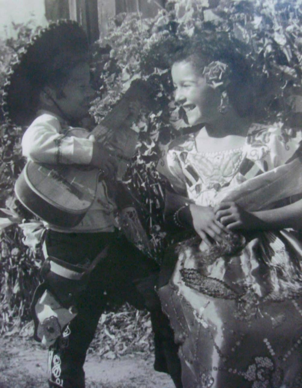 Irma, aged 6, with cousin Lisardo, aged 3, 1956