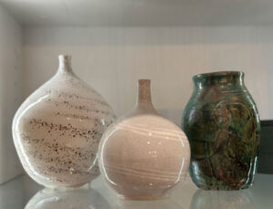 Close-up view of Grace’s ceramics